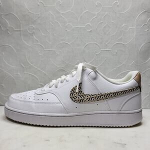 Nike Court Vision Low Next Nature x United Sneakers Womens 11 White Tan Leather